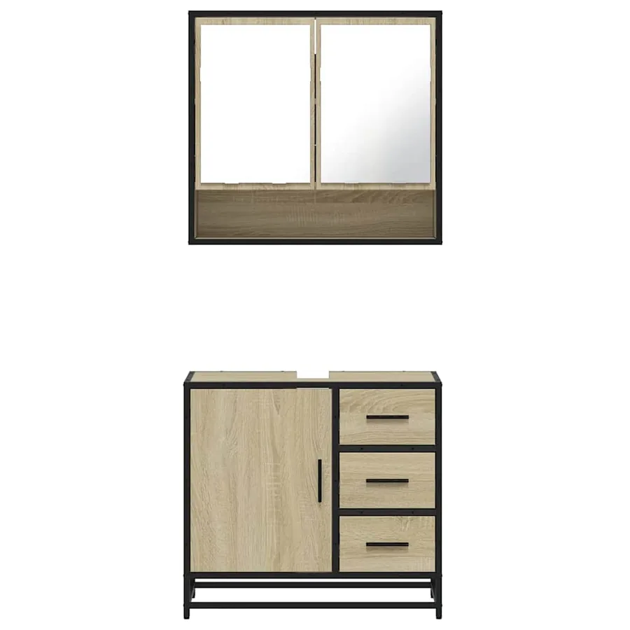 Ensemble de meubles de salle de bain 2 pcs chêne sonoma - 5