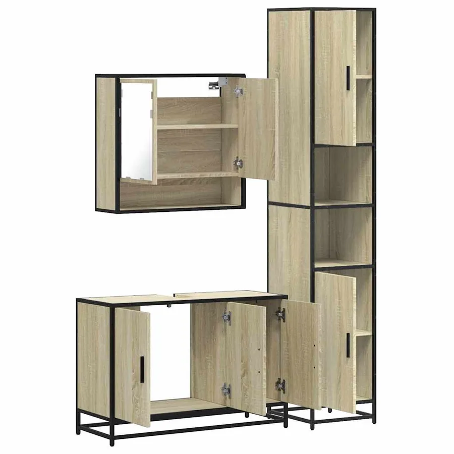 Ensemble de meubles de salle de bain 3 pcs chêne sonoma - 8