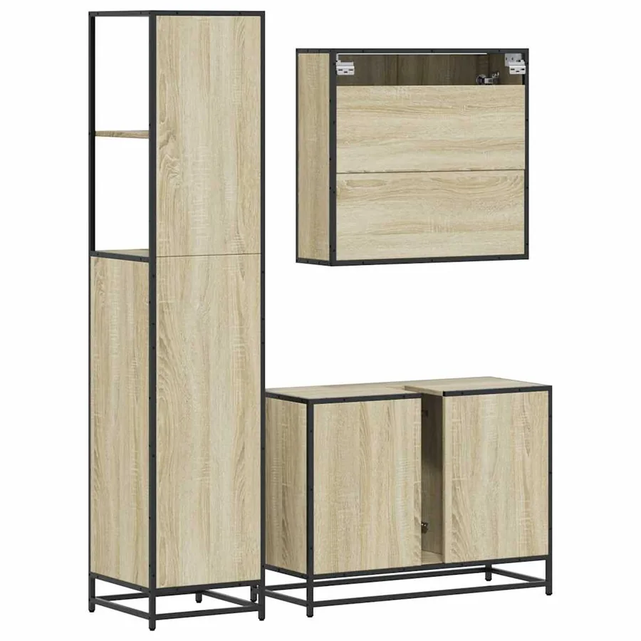 Ensemble de meubles de salle de bain 3 pcs chêne sonoma - 8