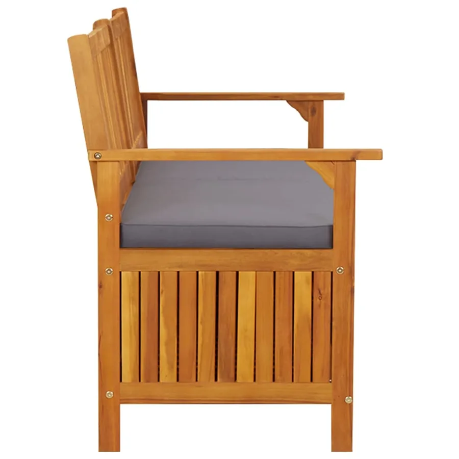 Banc de rangement avec coussin 148 cm Bois d'acacia solide - 3