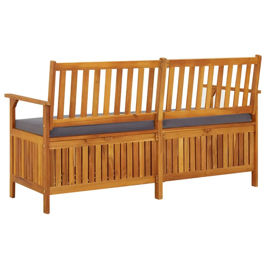 Banc de rangement avec coussin 148 cm Bois d'acacia solide - 4