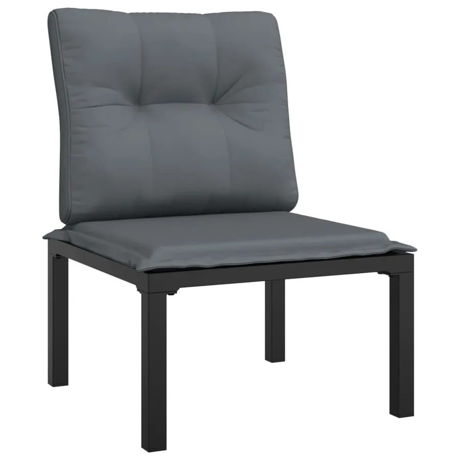 Salon de jardin 5 pcs noir et gris résine tressée - 5