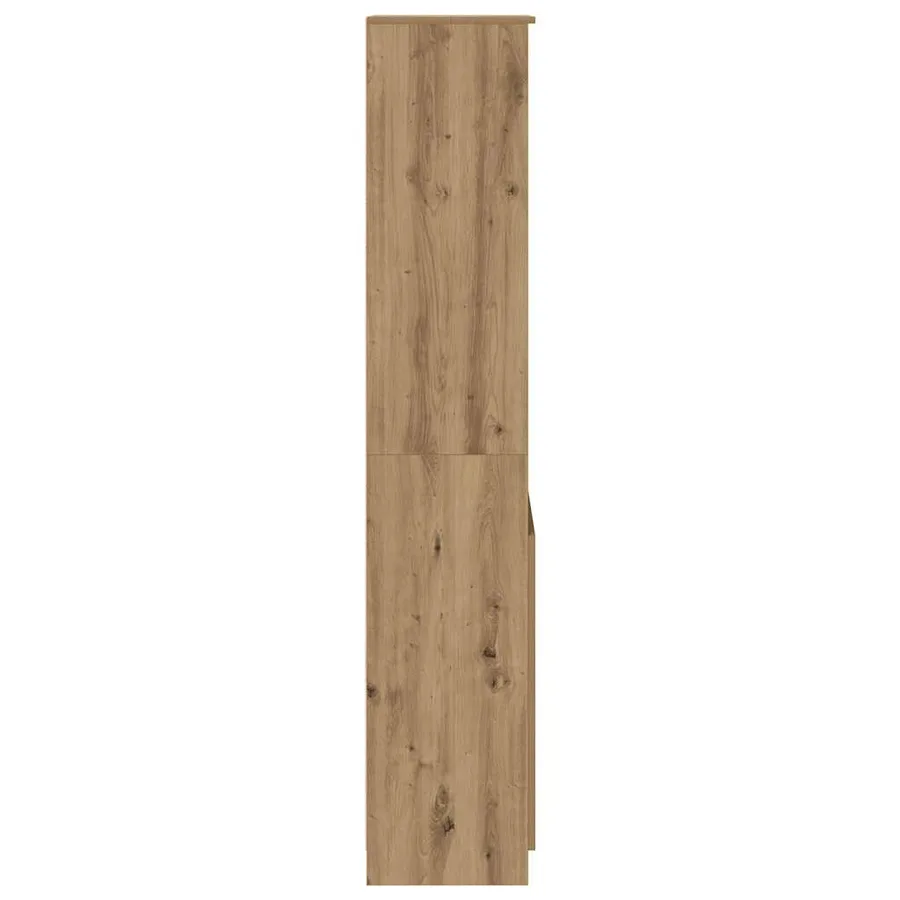 Buffet haut chêne artisanal 50x35x180 cm bois d'ingénierie - 7