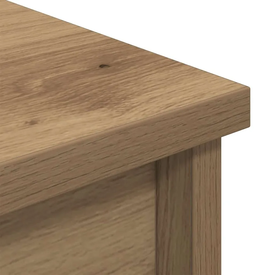 Buffet haut chêne artisanal 50x35x180 cm bois d'ingénierie - 9