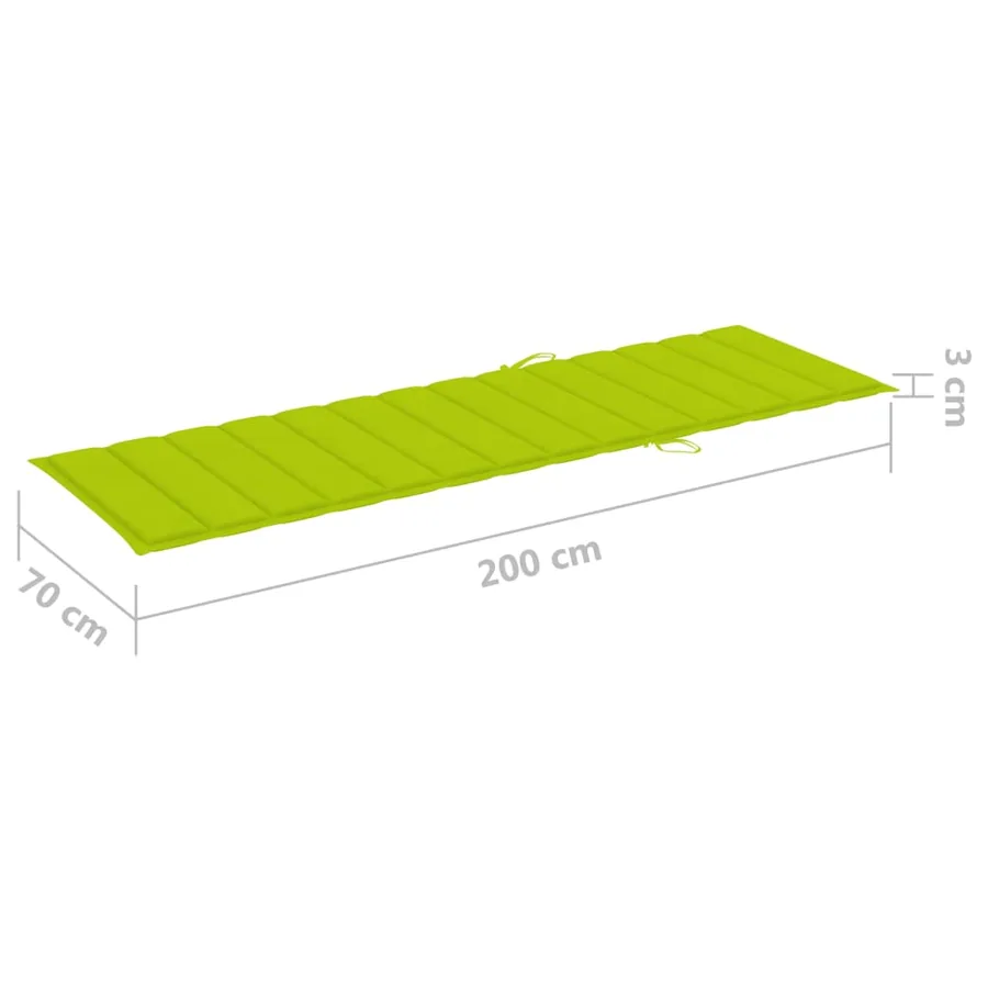 Chaise longue avec coussin vert vif Bois de pin imprégné - 8