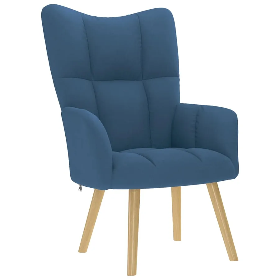 Chaise de relaxation avec repose-pied Bleu Tissu - 4
