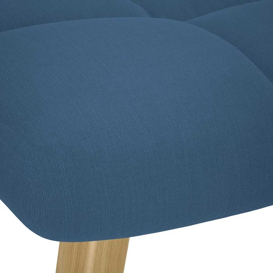 Chaise de relaxation avec repose-pied Bleu Tissu - 9