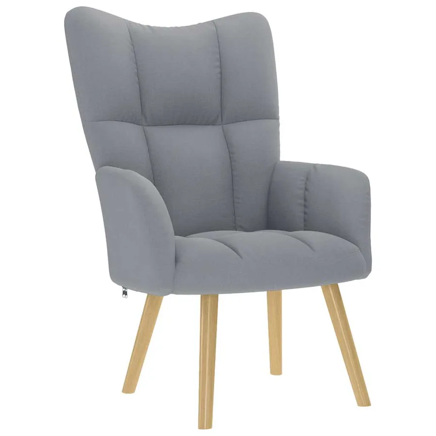 Chaise de relaxation avec repose-pied Gris clair Tissu - 4