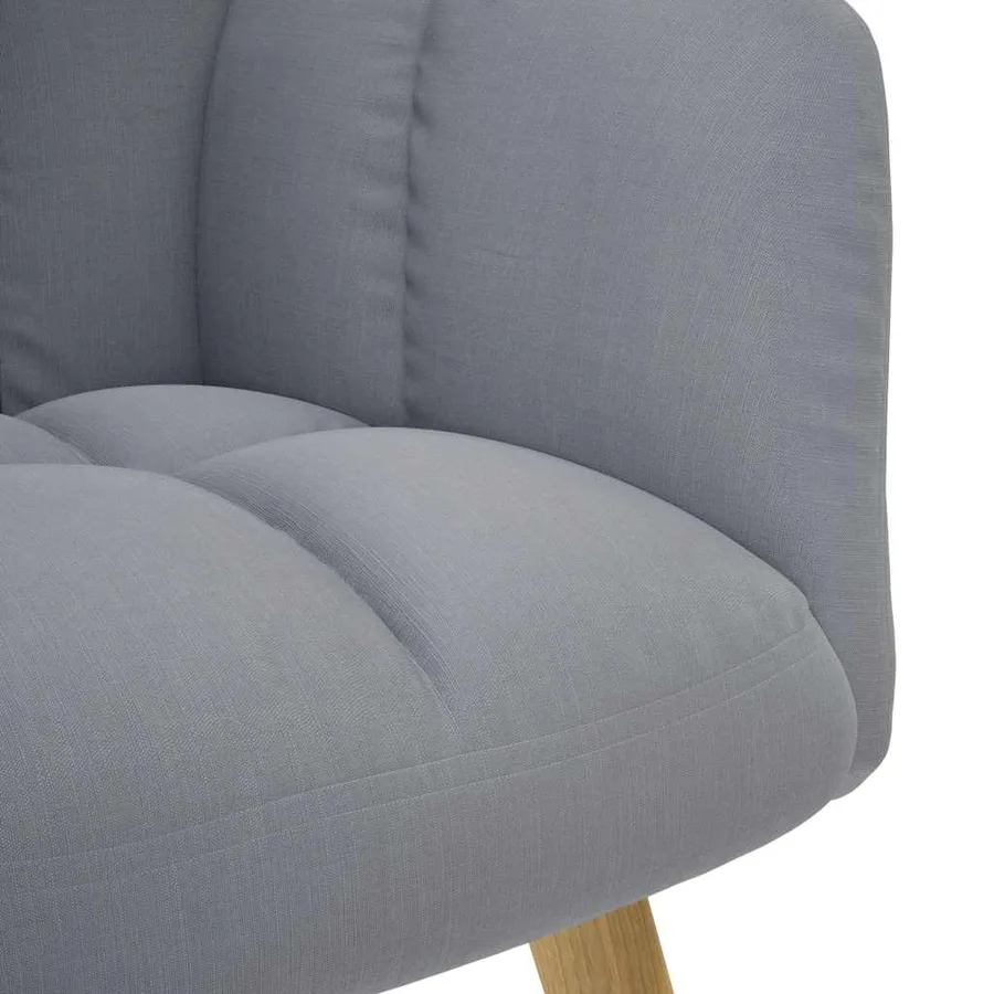 Chaise de relaxation avec repose-pied Gris clair Tissu - 8
