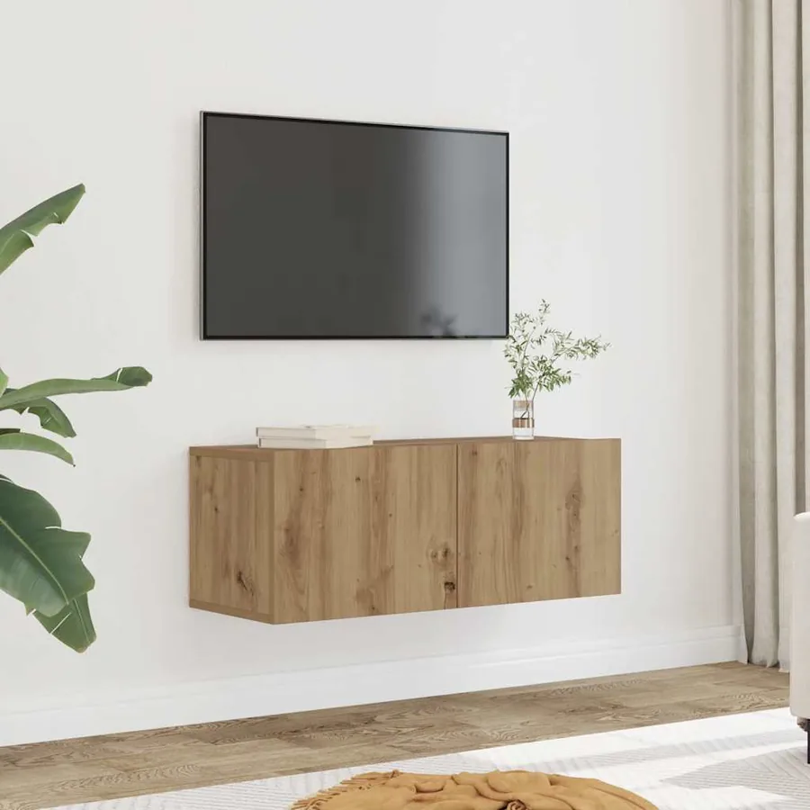 Meubles TV muraux 2 pcs chêne artisanal 80x30x30 cm