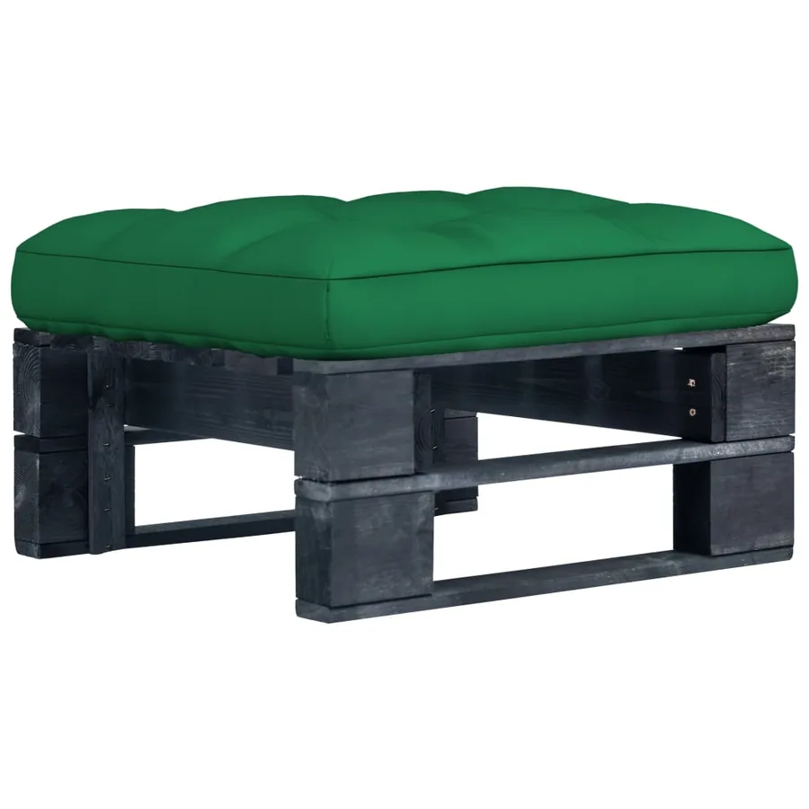 Pouf palette de jardin noir bois de pin imprégné