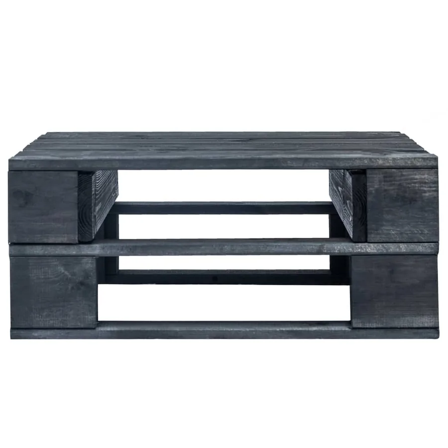 Pouf palette de jardin noir bois de pin imprégné - 3