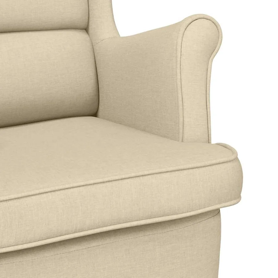 Chaise à bascule crème 74x90x102 cm tissu - 7