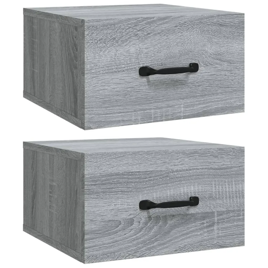 Tables de chevet murales 2 pcs Sonoma gris 35x35x20 cm - 2
