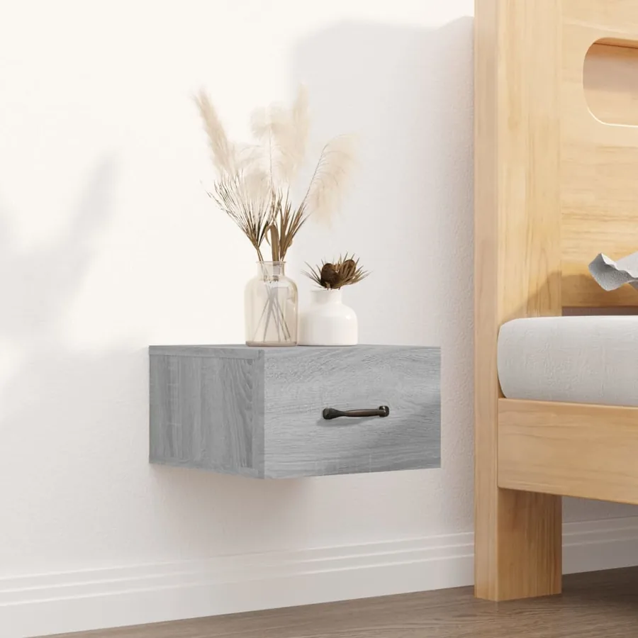 Tables de chevet murales 2 pcs Sonoma gris 35x35x20 cm - 3