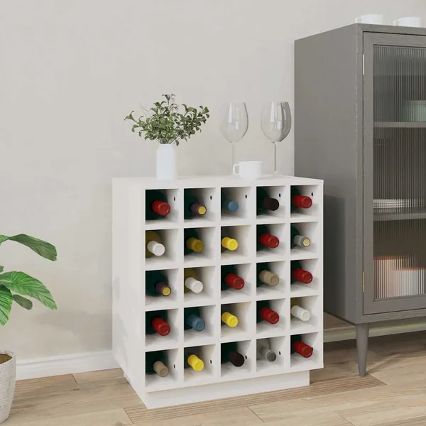 Armoire à vin Blanc 55,5x34x61 cm Bois de pin massif