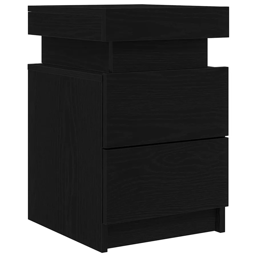 Cabinet de chevet Chêne noir 35 x 39 x 55 cm Bois d'ingénierie - 5