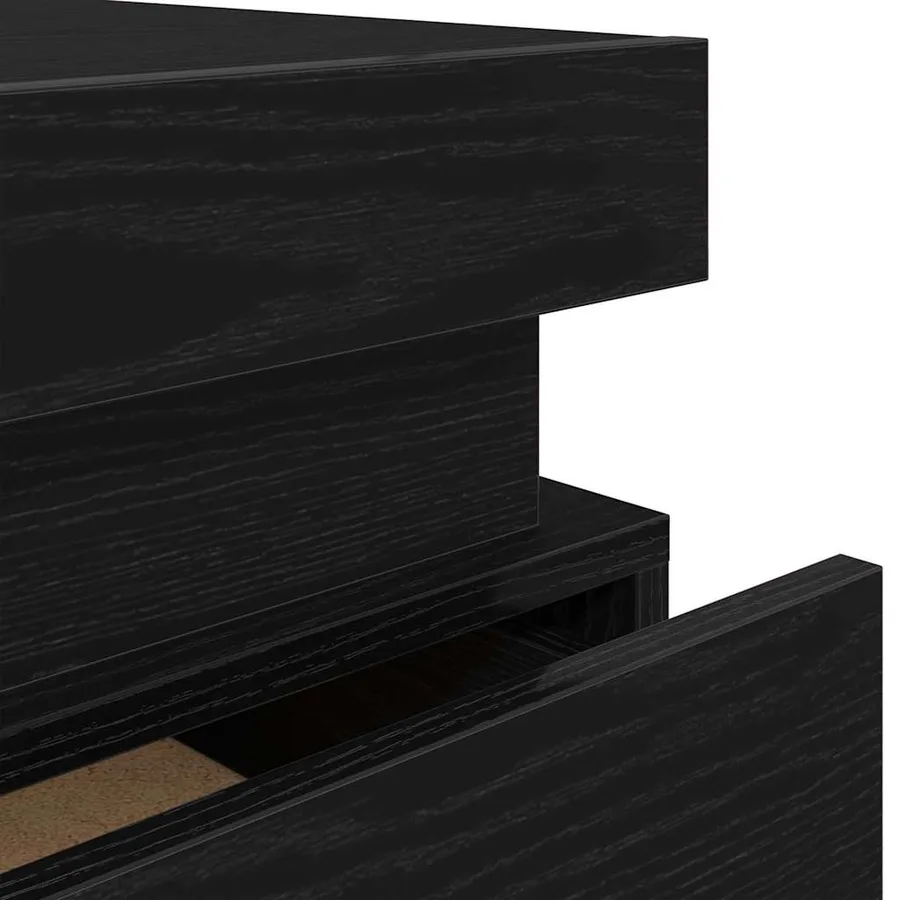 Cabinet de chevet Chêne noir 35 x 39 x 55 cm Bois d'ingénierie - 8