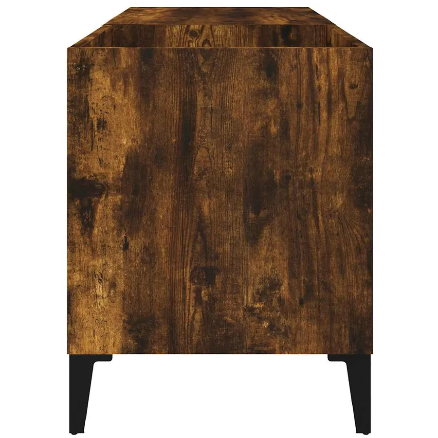 Armoire à disques chêne fumé 84,5x38x48 cm bois d'ingénierie - 6