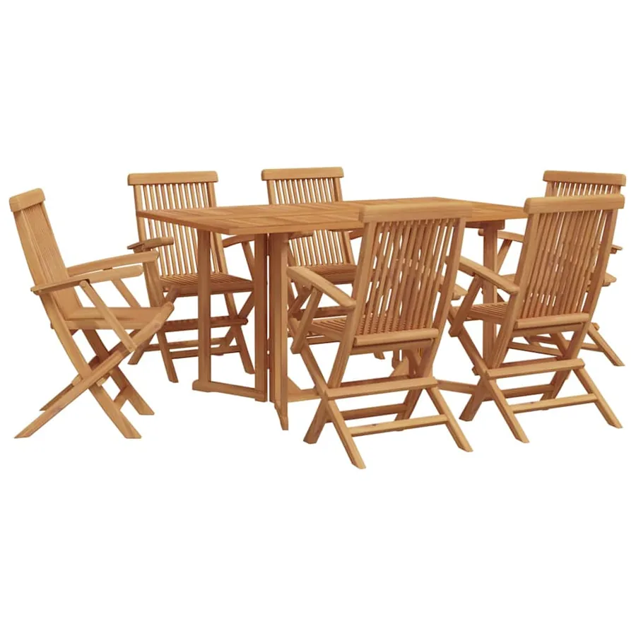Ensemble de salle à manger pour jardin 7 pcs Marron - 2