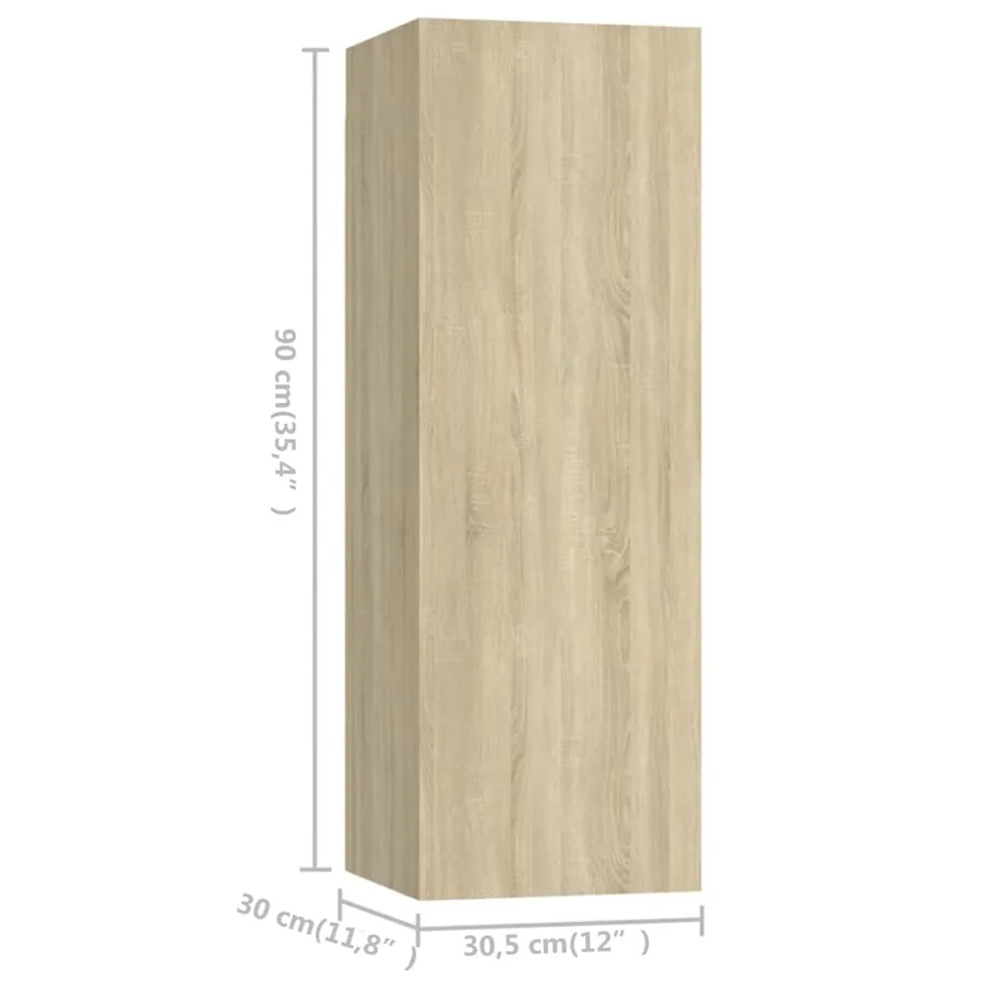 Ensemble de meubles TV 4 pcs Chêne sonoma Bois d'ingénierie - 9