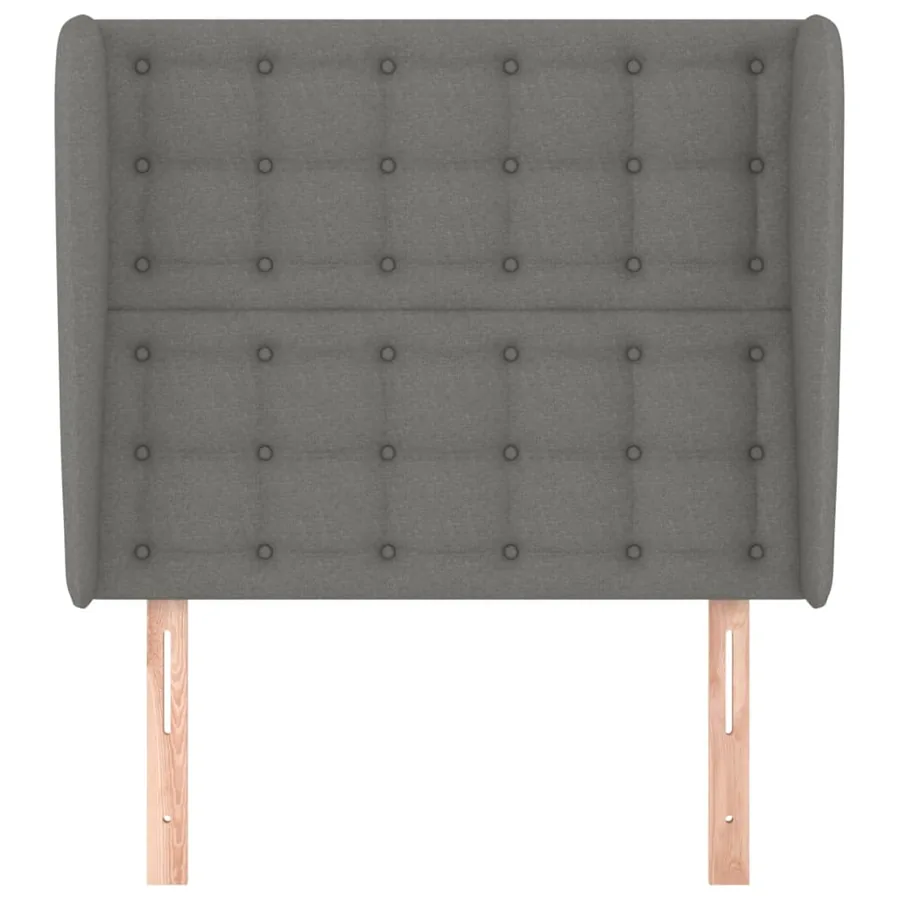Tête de lit avec oreilles Gris foncé 103x23x118/128 cm Tissu - 3