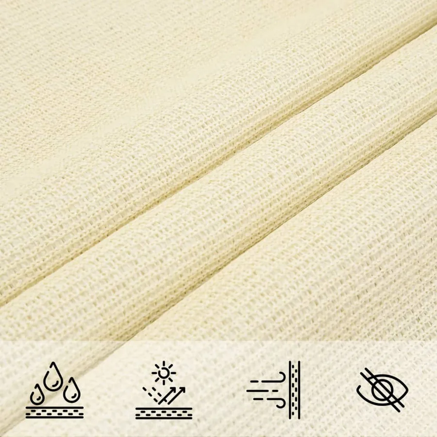 Parasol en PEHD triangulaire 3,6x3,6x3,6 m Crème - 7