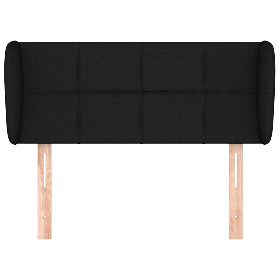 Tête de lit avec oreilles Noir 103x23x78/88 cm Tissu - 3