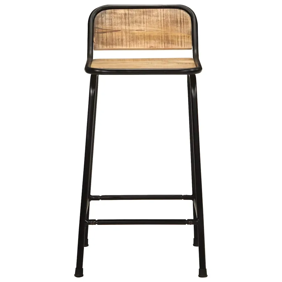 Tabourets de bar lot de 4 bois massif manguier brut - 2