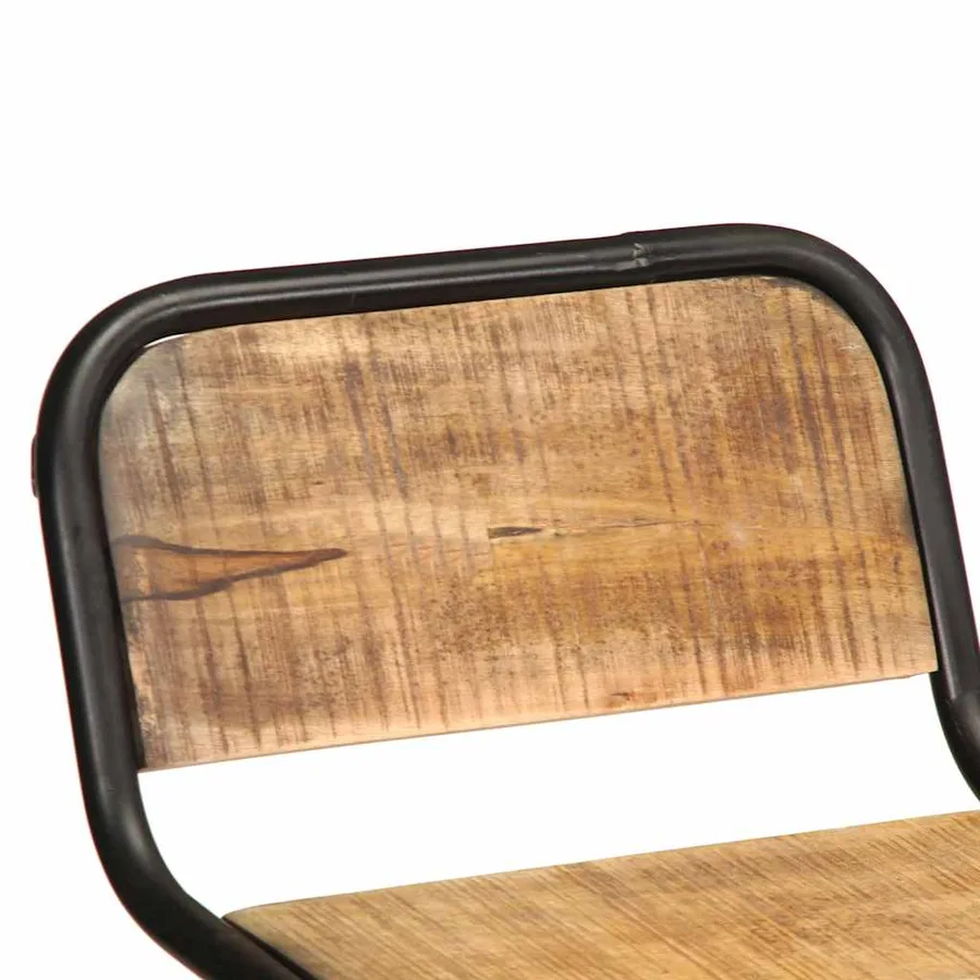 Tabourets de bar lot de 4 bois massif manguier brut - 5