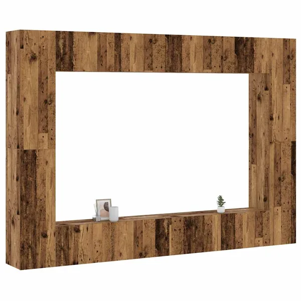 Ensemble de meuble TV mural 8 pcs vieux bois bois d'ingénierie