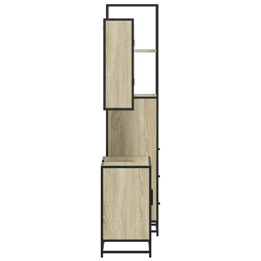 Ensemble de meubles de salle de bain 3 pcs chêne sonoma - 6