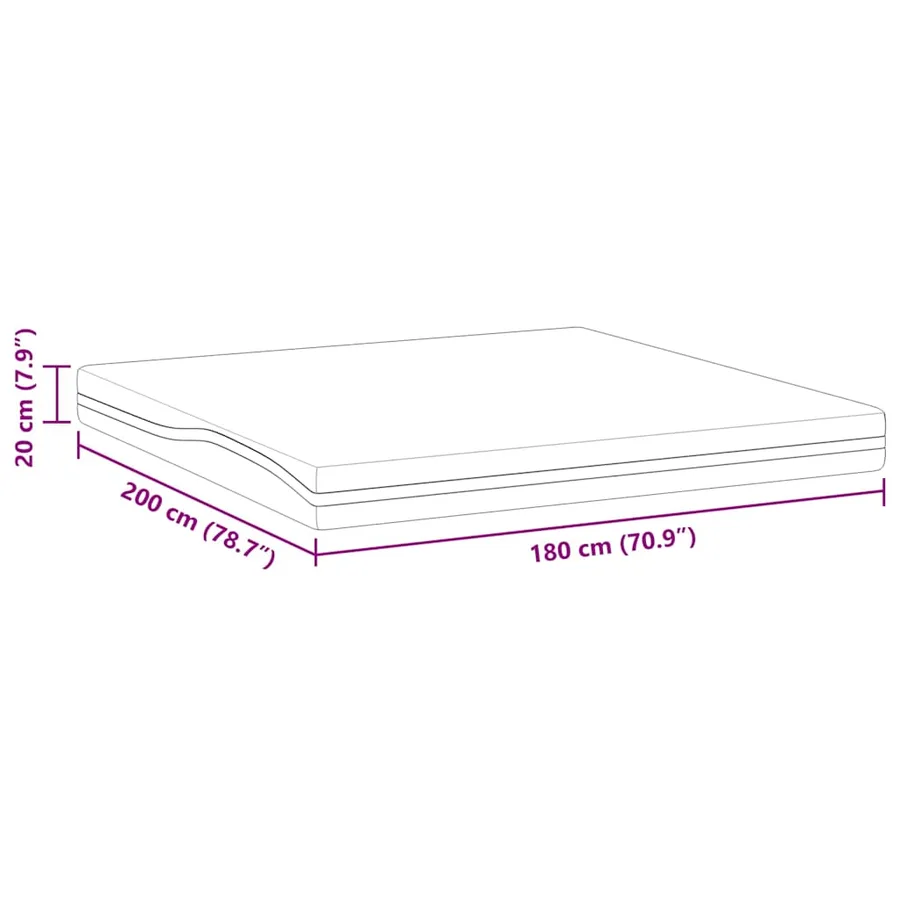 Matelas Blanc et Noir 180 x 200 cm Tissu jacquard - 12