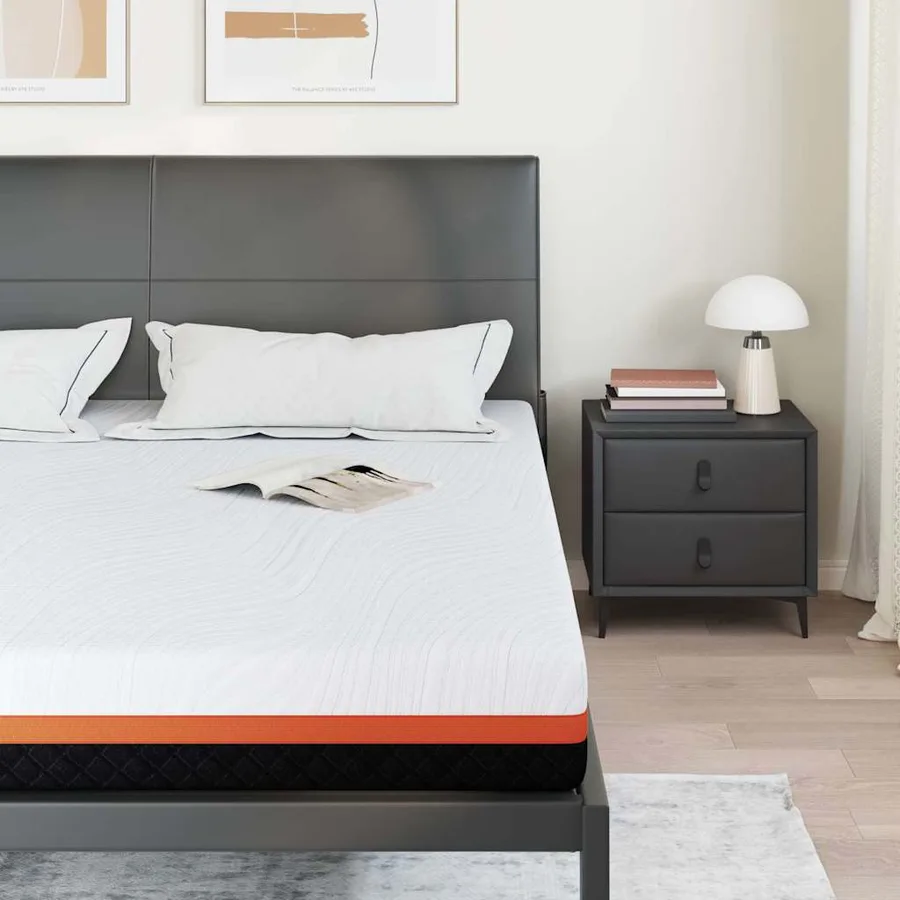 Matelas Blanc et Noir 180 x 200 cm Tissu jacquard - 3