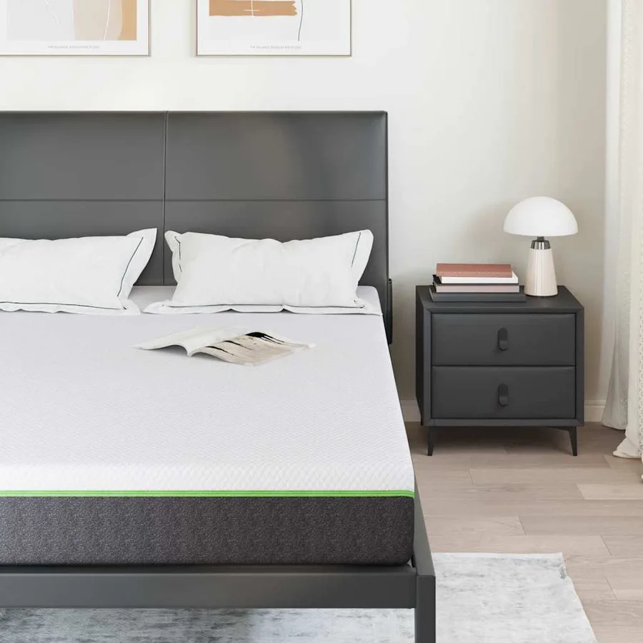 Matelas Blanc et Gris 140 x 200 cm Tissu jacquard - 3