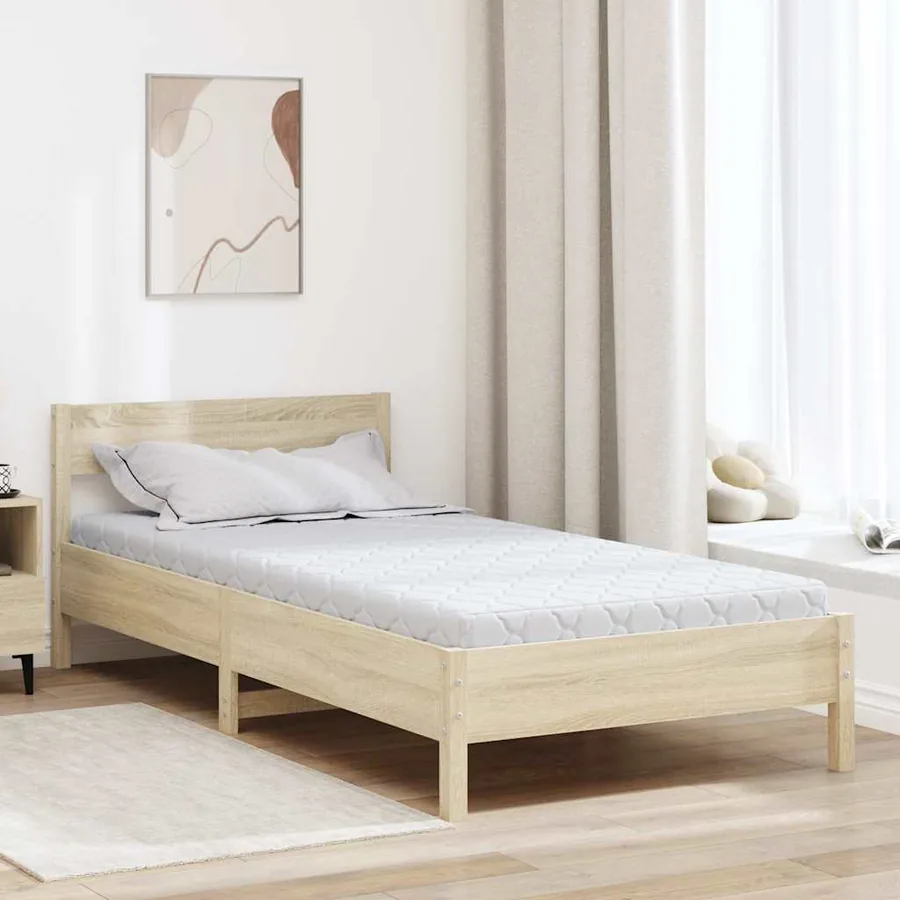 Matelas Blanc 90 x 200 cm Tissu jacquard