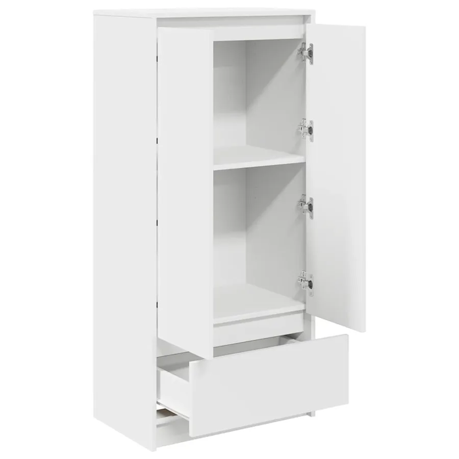Armoire avec tiroir blanc 55,5x34x119,5 cm bois d'ingénierie - 5