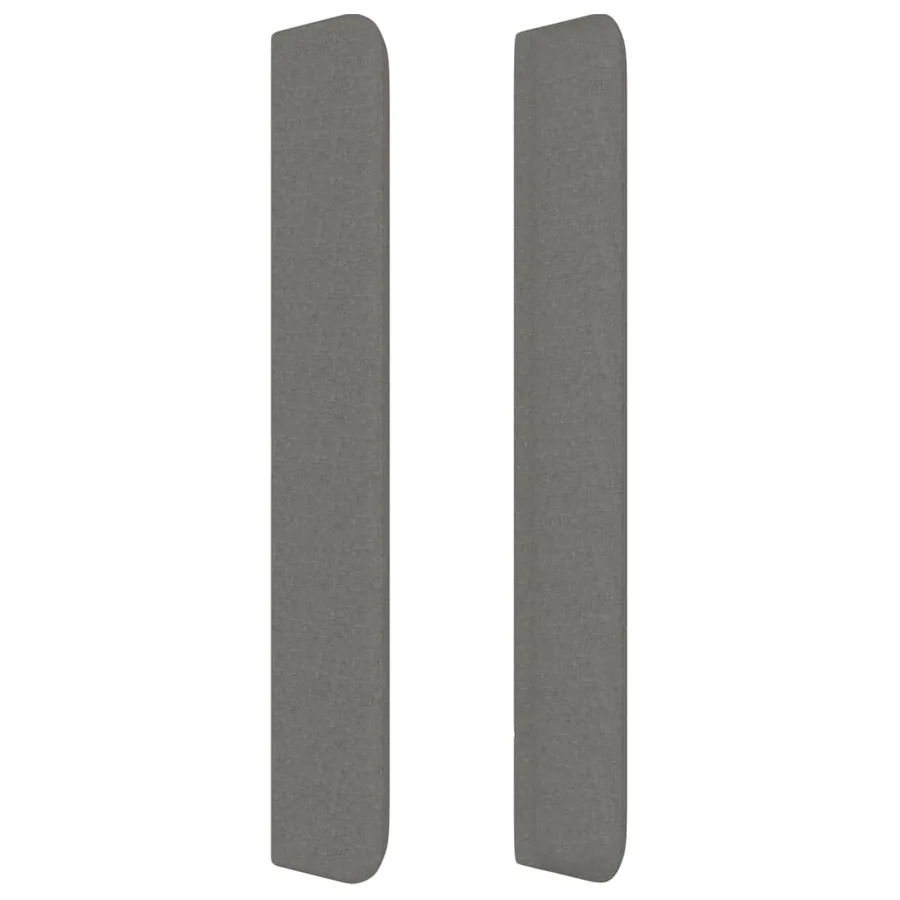 Tête de lit avec oreilles Gris foncé 203x16x118/128 cm Tissu - 4