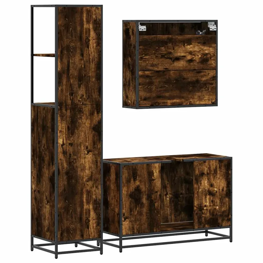 Ensemble de meubles de salle de bain 3 pcs Chêne fumé - 7