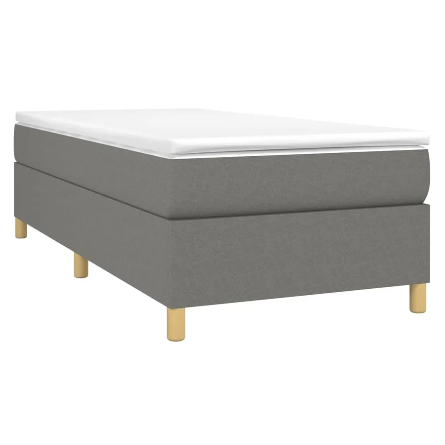 Sommier à lattes de lit avec matelas Gris foncé 90x200 cm Tissu - 3