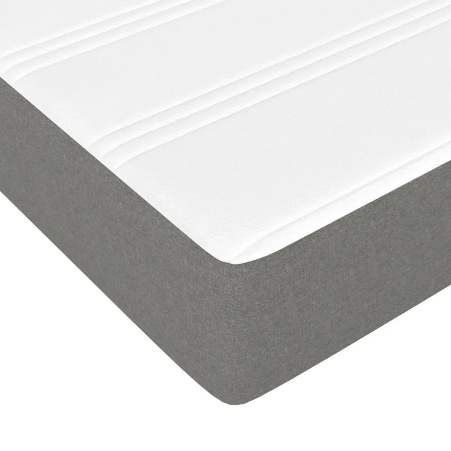 Sommier à lattes de lit avec matelas Gris foncé 90x200 cm Tissu - 8