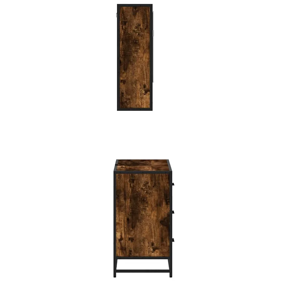 Ensemble de meubles de salle de bain 2 pcs Chêne fumé - 6