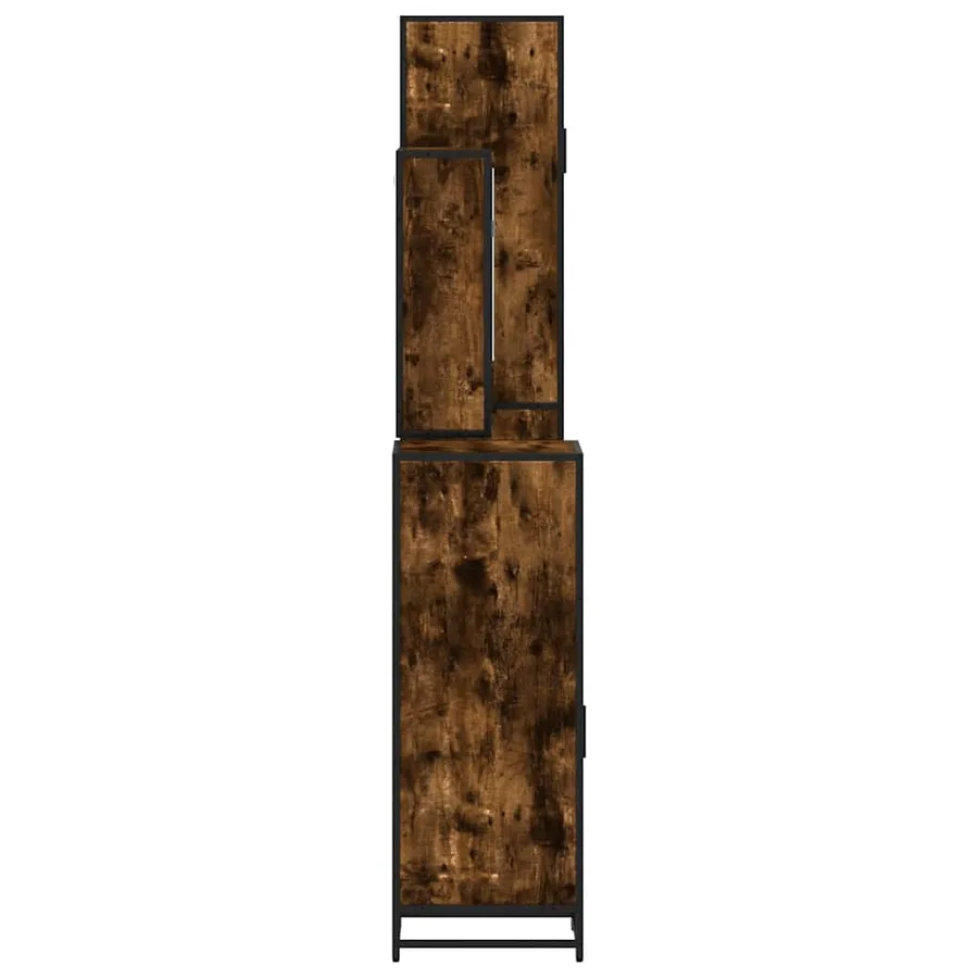 Ensemble meubles salle de bain 4 pcs chêne fumé bois ingénierie - 7