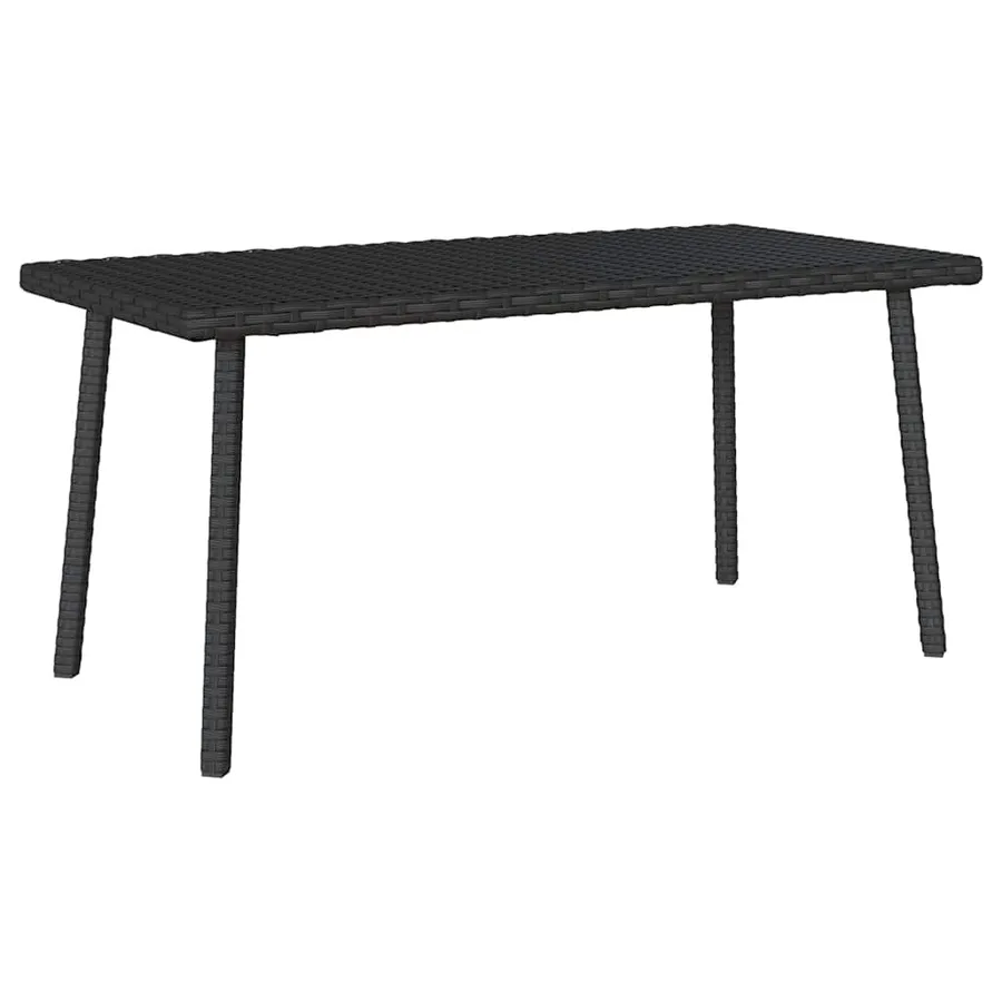 Table basse de jardin rectangulaire noir 80x40x37 cm rotin - 2