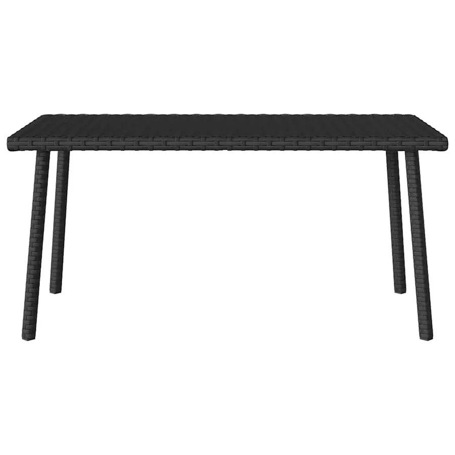 Table basse de jardin rectangulaire noir 80x40x37 cm rotin - 4