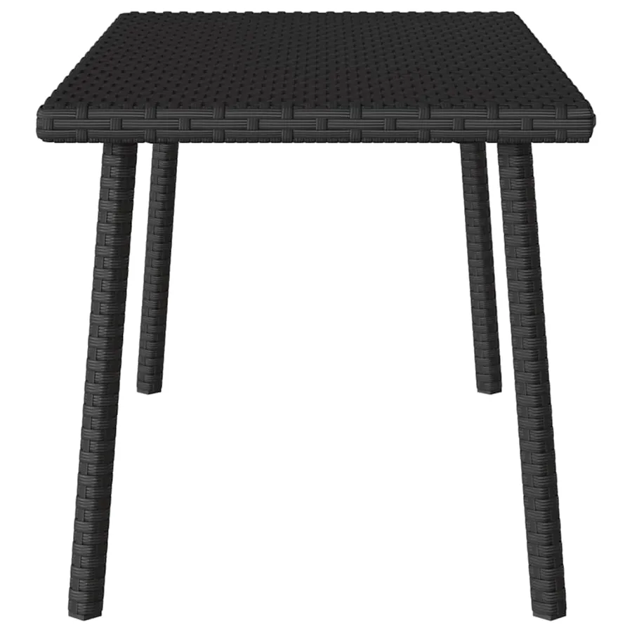 Table basse de jardin rectangulaire noir 80x40x37 cm rotin - 5