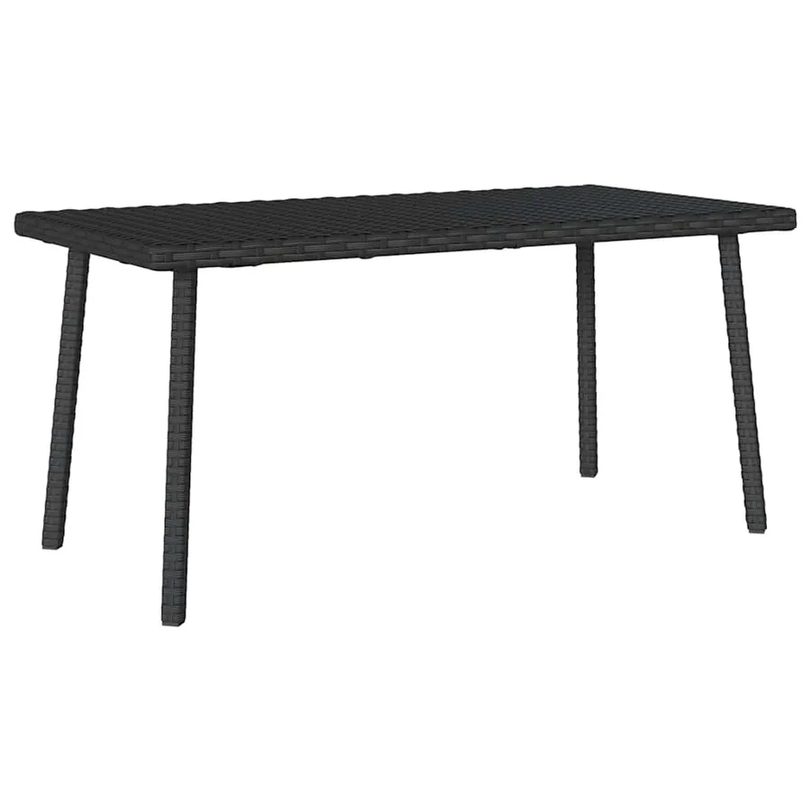Table basse de jardin rectangulaire noir 80x40x37 cm rotin - 6