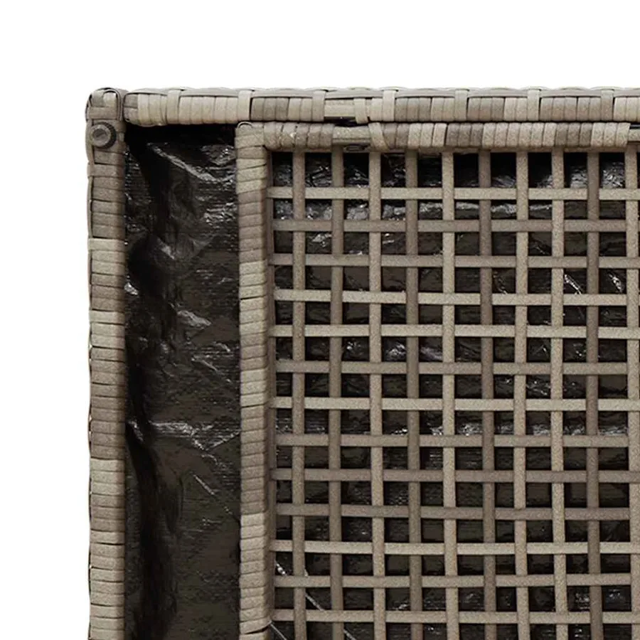 Banc de rangement extérieur coussin gris 100 cm résine tressée - 10