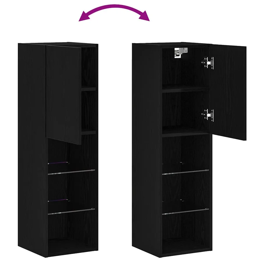 Ensemble meuble TV avec LED 2 pcs Chêne noir 30,5 x 30 x 102 cm - 12