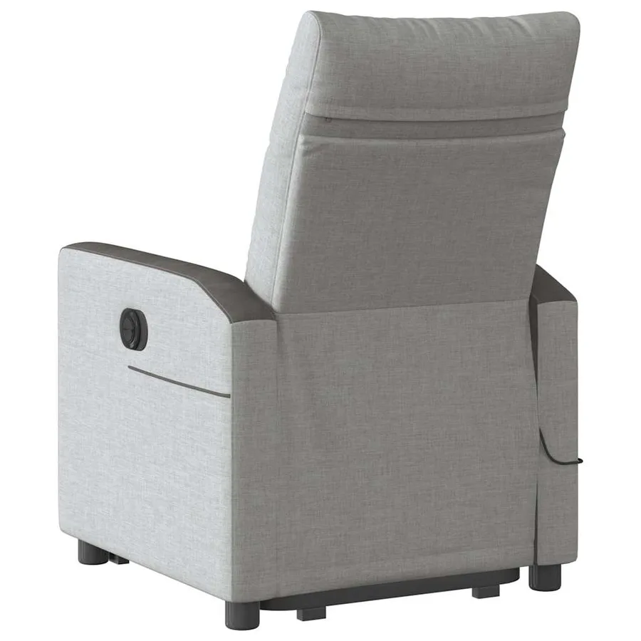 Fauteuil de massage inclinable gris nuage tissu - 7